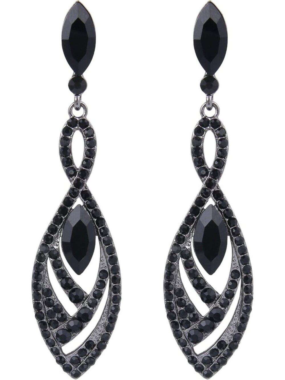 Stunning Twisted Dual Chandelier Dangle Earrings - Elegant Pierced Design